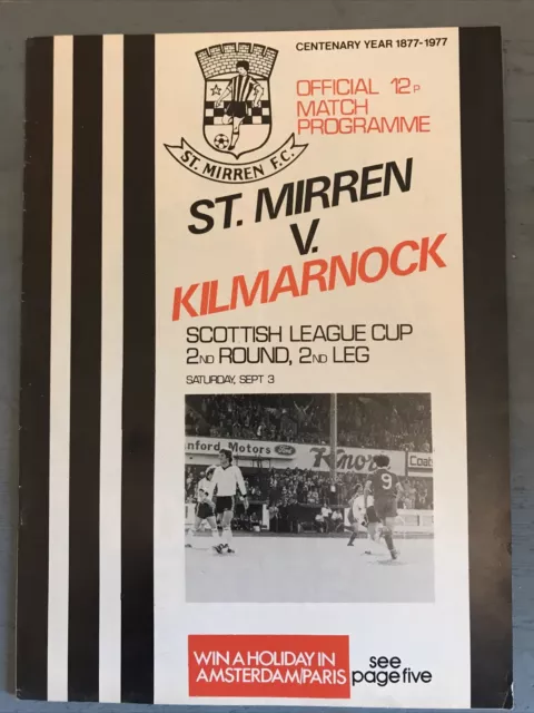 St Mirren v Kilmarnock(Scottish League Cup 2nd round 2nd leg 77/8) 3/9/77