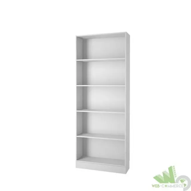 Kit Libreria Scaffale Scaffalatura Ufficio Casa Cm. 80X26X203H Ripiani Bianca