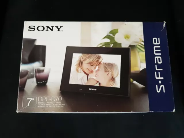 SONY Digital Picture Frame S-Frame DPF-D70  Black With Remote + Adapter Tested