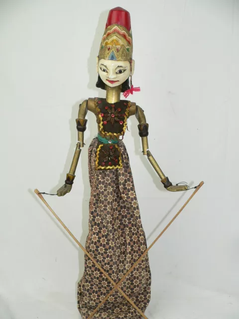 Wayang Golek Indonesien Stabpuppe Puppe antik Asien Marionette Holzpupppe .