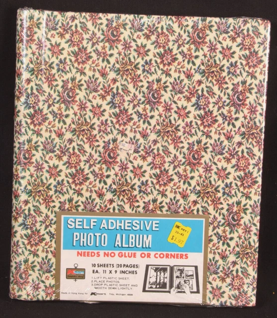 1980'S PHOTO ALBUM Kmart Retro Floral 10 Sheets/20 Pages Vintage 9x11