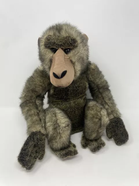 Toys R Us Animal Alley 12" Stuffed Plush Sitting Baboon Monkey Animal Toy 2000