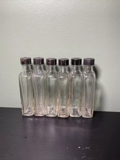 Vintage Baker’s Flavoring Extracts Bottle W/screw Tops - Lot Of 6