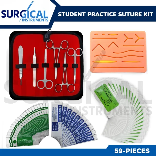 59 Piece Practice Suture Kit Set for Medical and Veterinary Student Training