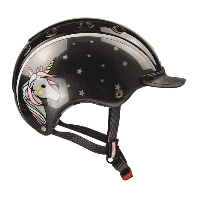 Kinder Reithelm NORI Einhorn Casco schwarz/grau NEU