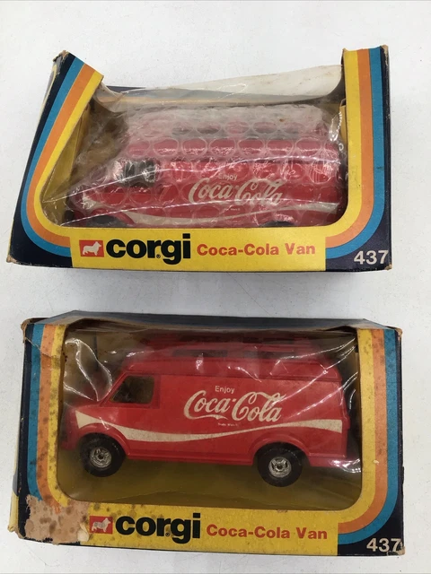 Corgi Coca-Cola Van 437 Lot Of 2 Chevrolet Van Open Box