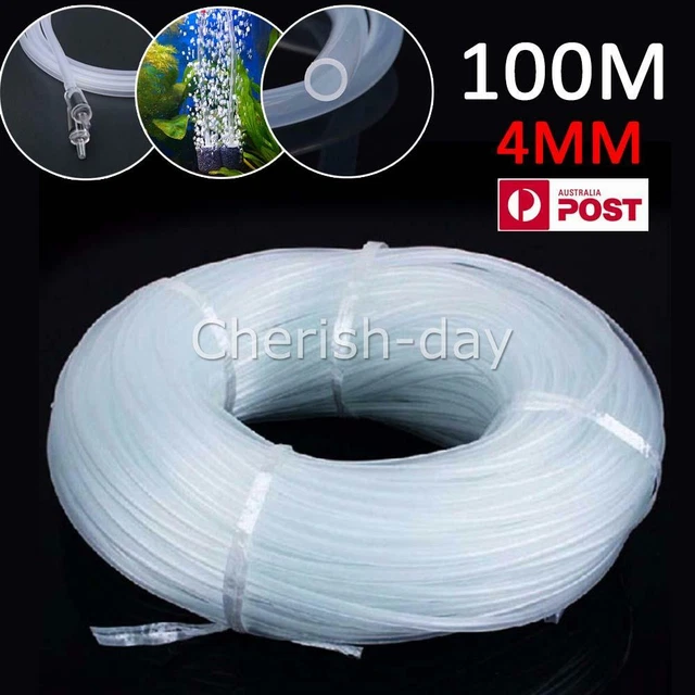 100M Aquarium Fish Tank Tube Air Line Hose Silicone 4mm*6mm Oxygen Tubing Pump