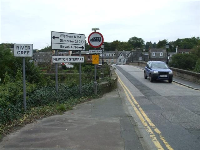 Photo 6x4 Road at Newton Stewart About to cross the River Cree c2008