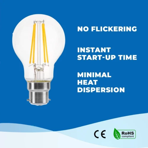 LumeGlow B22 Bajonettkappe LED Filament 3 Stück (1er Pack), warmweiß 2700k 3