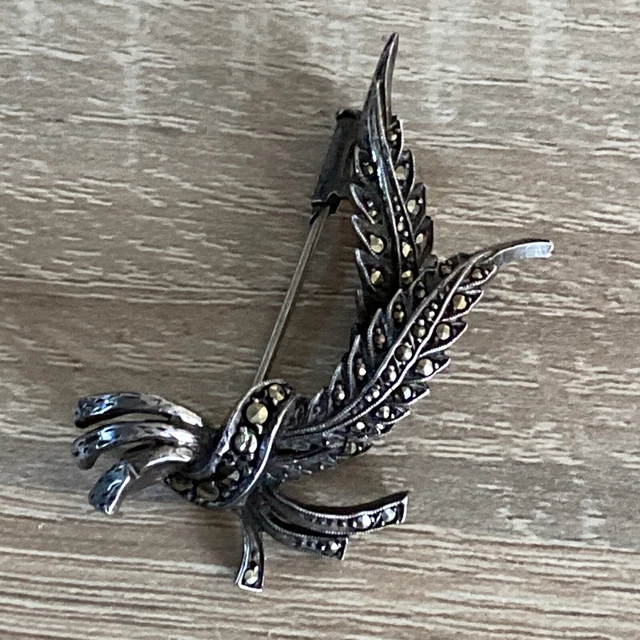 Ancienne Broche En Argent Massif Art Déco Nouveau créateur Fleurs