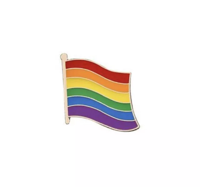 RAINBOW FLAG LAPEL PIN 0.5" Gay Lesbian Pride LGBTQ Hat Tie Tack Badge Pinback