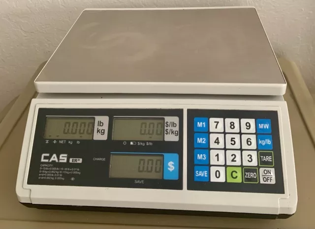 CAS ER-JR 30LB Legal for Trade Price Computing Scale 0.01-30 lb