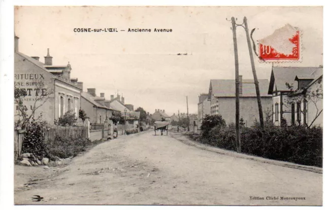 ▬►CPA 03  COSNE D'ALLIER / COSNE SUR L'OEIL Ancienne Avenue Attelage