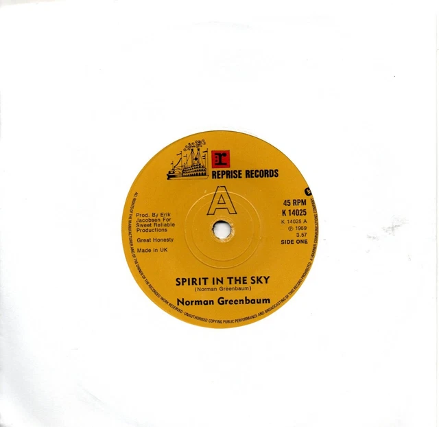 NORMAN GREENBAUM Spirit in the sky/Milk Cow UK RepriseReIssue EUR 5,88 PicClick FR