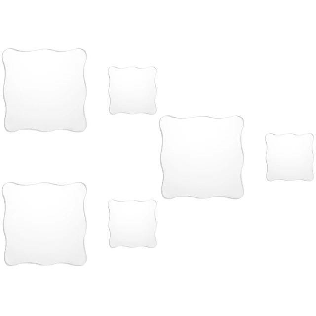 6 Pcs Acrylic Stamp Block Set Square Trasparent Stamp Accessory