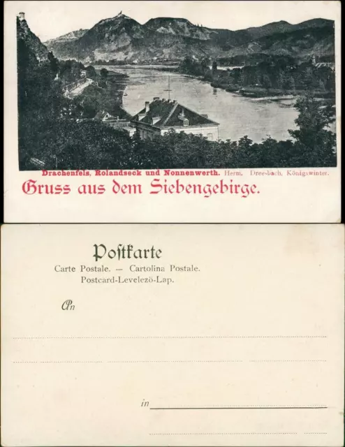 Ansichtskarte Rolandseck-Remagen Gruss aus Siebengebirge - Drachenfels 1905