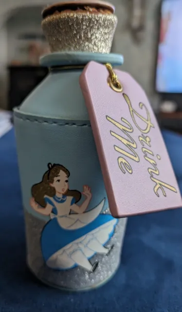 Disney Alice In Wonderland Primark Purse Bottle Drink Me Shaped Glitter New