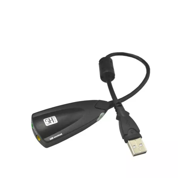 Tarjeta de Sonido USB Externa 7.1 Adaptador 5HV2 3D Audio Auricular MicróFo6523