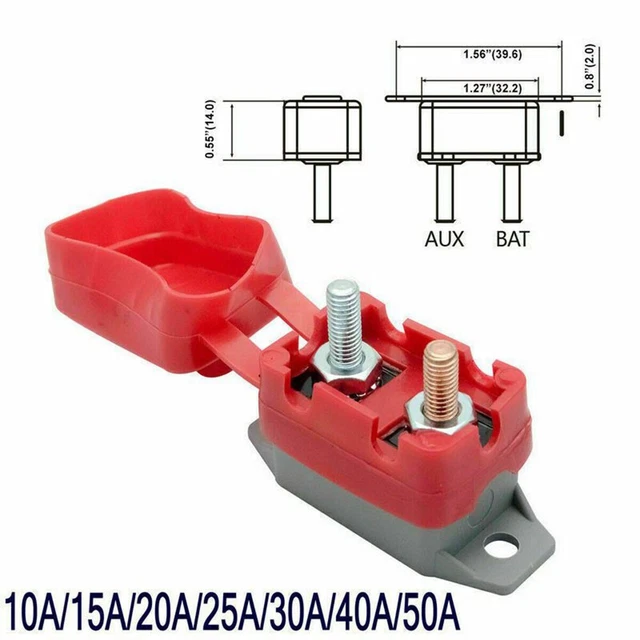 Auto Réinitialisation Disjoncteur 10A-50A Amp Automatique Surcharge Protection