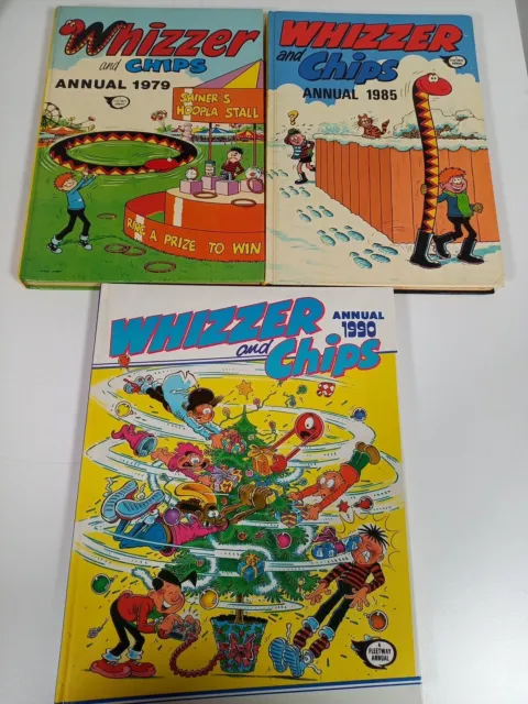 Whizzer and Chips Annuals 1979/1985/1990 Set Of Three VINTAGE Books
