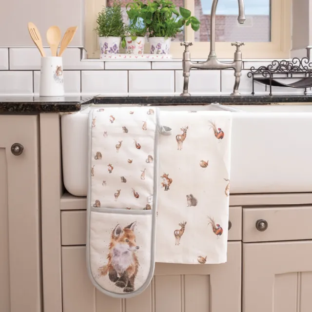 Wrendale Woodlanders Kitchen Textiles Oven Glove, Apron, Tea Towel or Tea Cosy
