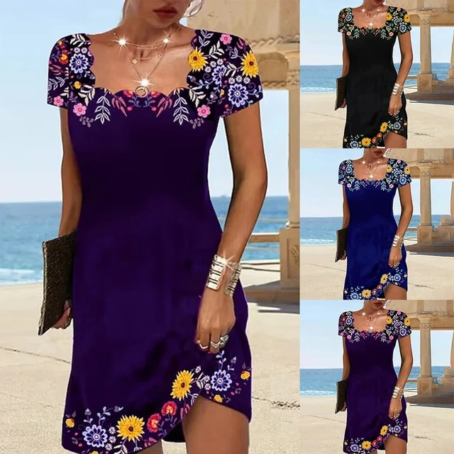 Robes Femmes Décontracté Bloc de Couleur Été Viscose Quotidien Trapèze