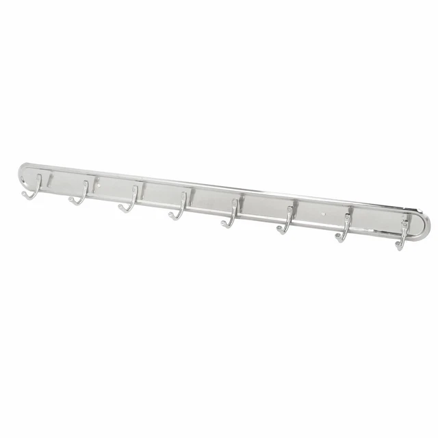 Robe Coat Hat Stainless Steel Wall Mounted 8 Hook Hanger Rail Rack