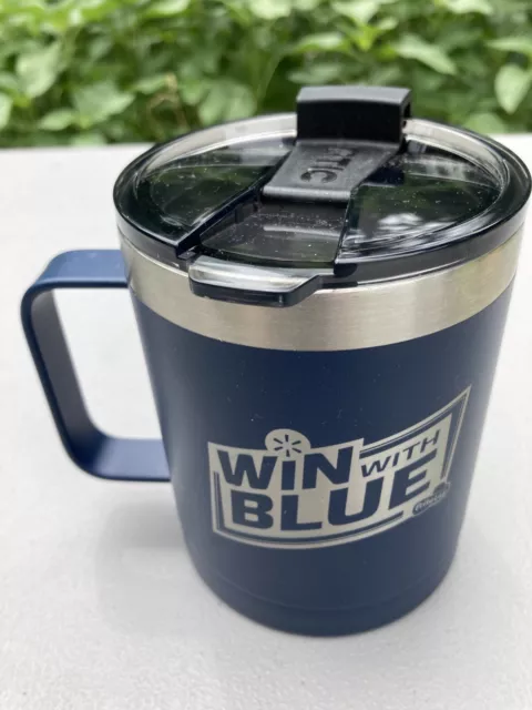 RTIC Coffee Cup Mug NEW Blue 12oz WIN WITH BLUE FRITO LAY Branded UNUSED Sticker