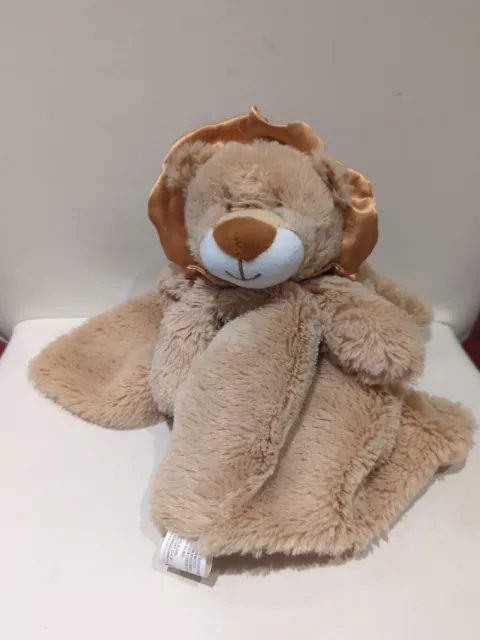 KELLYTOY FLUFFY BROWN Lion Rattle Lovey Baby Soft Comforter