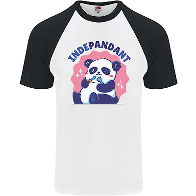 Indepandant Funny Independant Panda Bear Mens S/S Baseball T-Shirt
