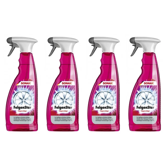 SONAX FelgenStar Felgenreiniger für Alufelgen Stahlfelgen Säurefrei 4 x 750 ml