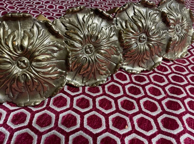 Antique Brass Tie Back Swag Curtain Holders Set of 4