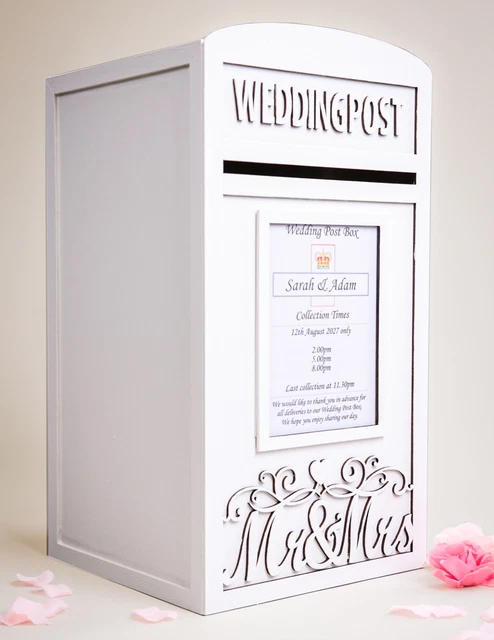 PERSONALISED WEDDING CARD Post Box - Lockable Card Postbox - Wedding ...