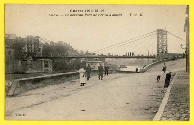 CPA France Guerre 14-18 CREIL (Oise) The New IRON BRIDGE Animated HOT BATHS