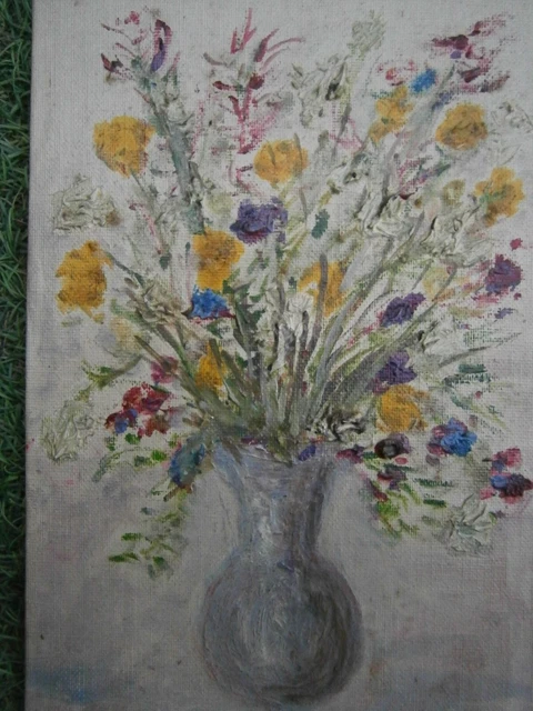 Peinture Sur Toile Fleurs Roses Rouges Dans Un Vase,40 * 60Cm Sur Toile