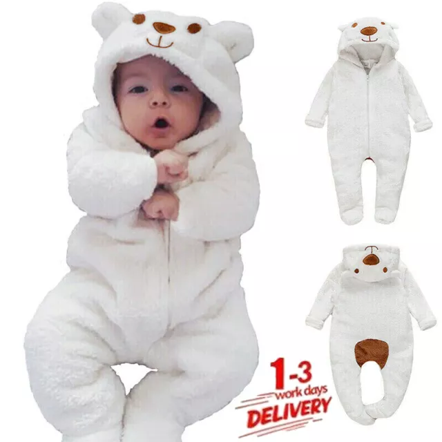 Newborn Kids Baby Boy Girl Infant Clothes Jumpsuit Romper Bodysuit Winter Outfit