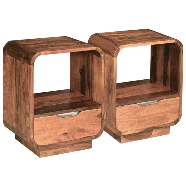 1/2x Bois Table de Chevet avec Tiroir Table de Nuit Armoire de Lit vidaXL