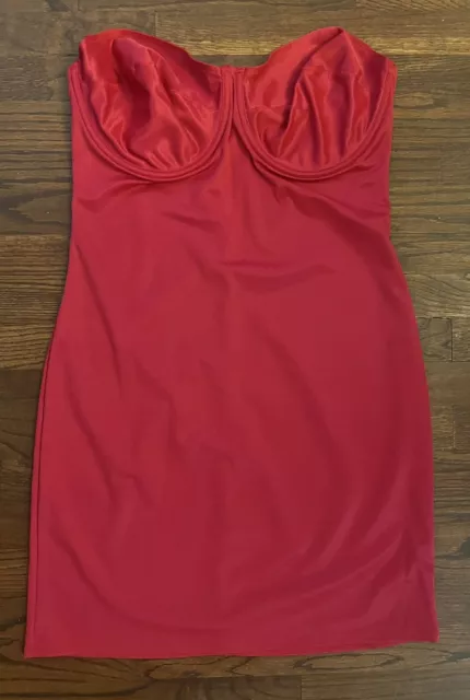 Nip Tuck & Boost Strapless Red Mini Dress Shapewear 42C Style P8381