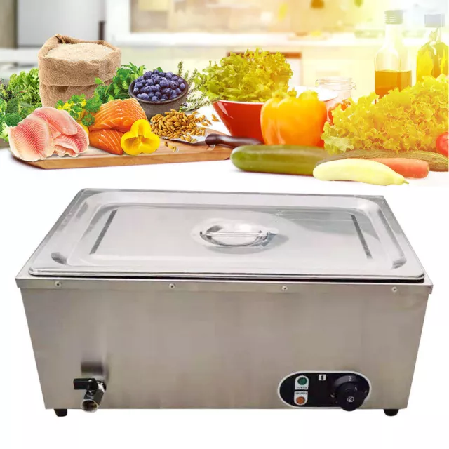 Commercial Bain-Marie Buffet Food Warmer Stainless Steel Steam Table 110V