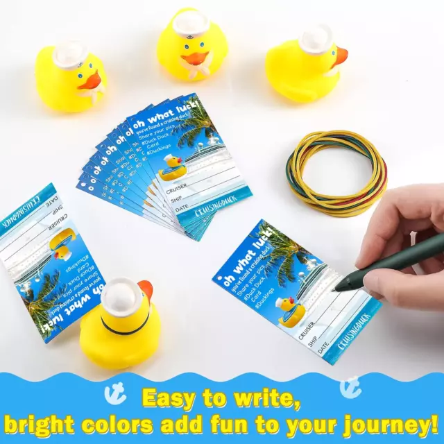 Kathfly 60 Pcs Cruise Ducks Tag Kits Include 20 Rubber Cruise Ducks for Cruise S 3