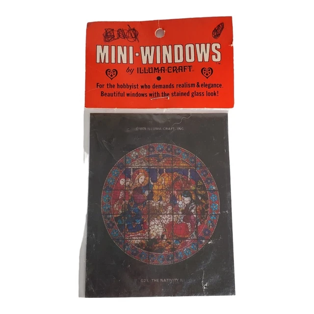 Dollhouse Stained Glass Window Insert by Illuma-Craft - NOS Vintage