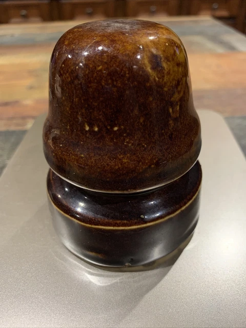Vintage Power Line Insulator Brown Ceramic Porcelain
