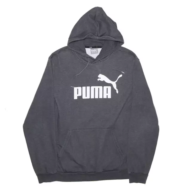 PUMA Felpa con cappuccio sportiva da uomo grigia pullover M