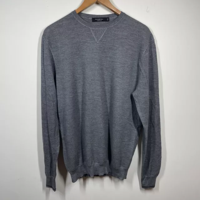 Ermenegildo Zegna Cashmere/Silk Men's Gray Sweater Size 52/Large Made in Italy