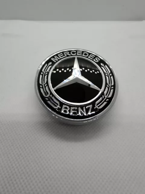 Logo Capot Mercedes Benz  NOIR 57mm Emblème CLASSE C E CLK S Neuf