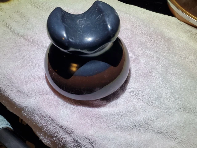 1 large two tone brown black  ceramic  Porcelain Insulator