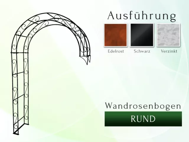 Wandrosenbogen HOLLAND RUND 1,20 m Halbpergola Rosenbogen Metall Pergola 3