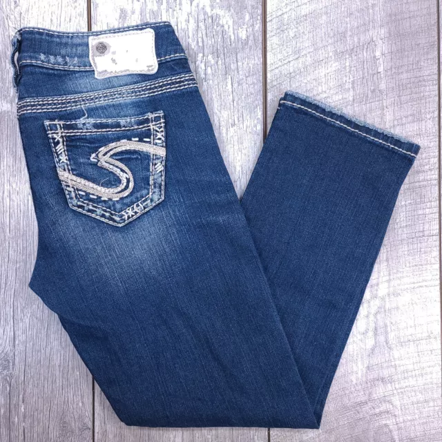 Silver Jeans Womens Tuesday Low Rise Capri 26 Blue Denim Western Rodeo Pants