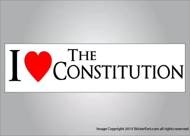 Political bumper sticker I heart the constitution vinyl / magnet pro USA