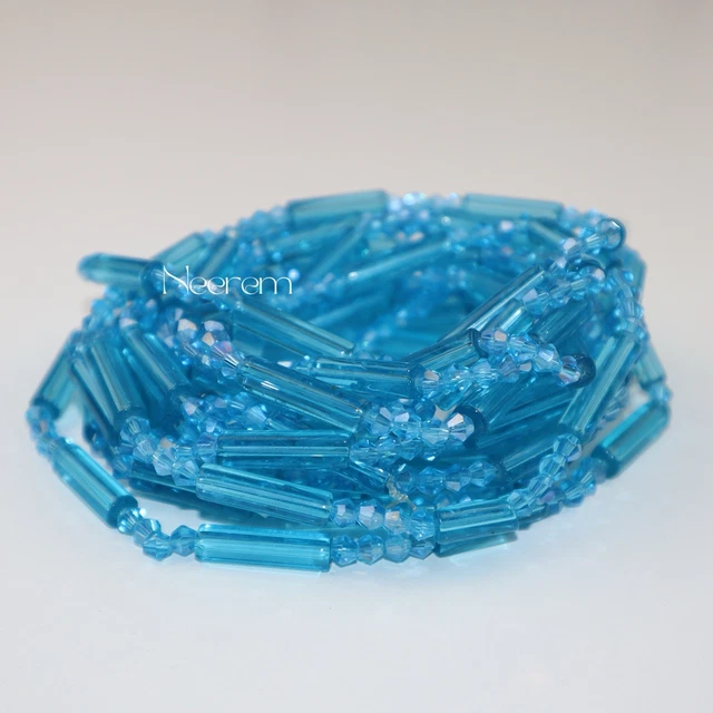 Perles de hanches, 130 cm, Baya, Bine Bine, Djonou, Waistbead, Baya Africain, Perles de taille, Bleu foncé - France